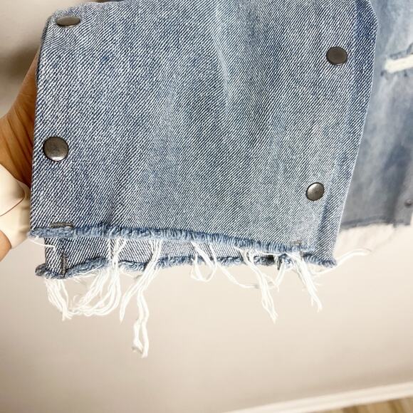 Oneteaspoon Studded Cropped Straight Jeans Blue Size 23 - Picture 4 of 7